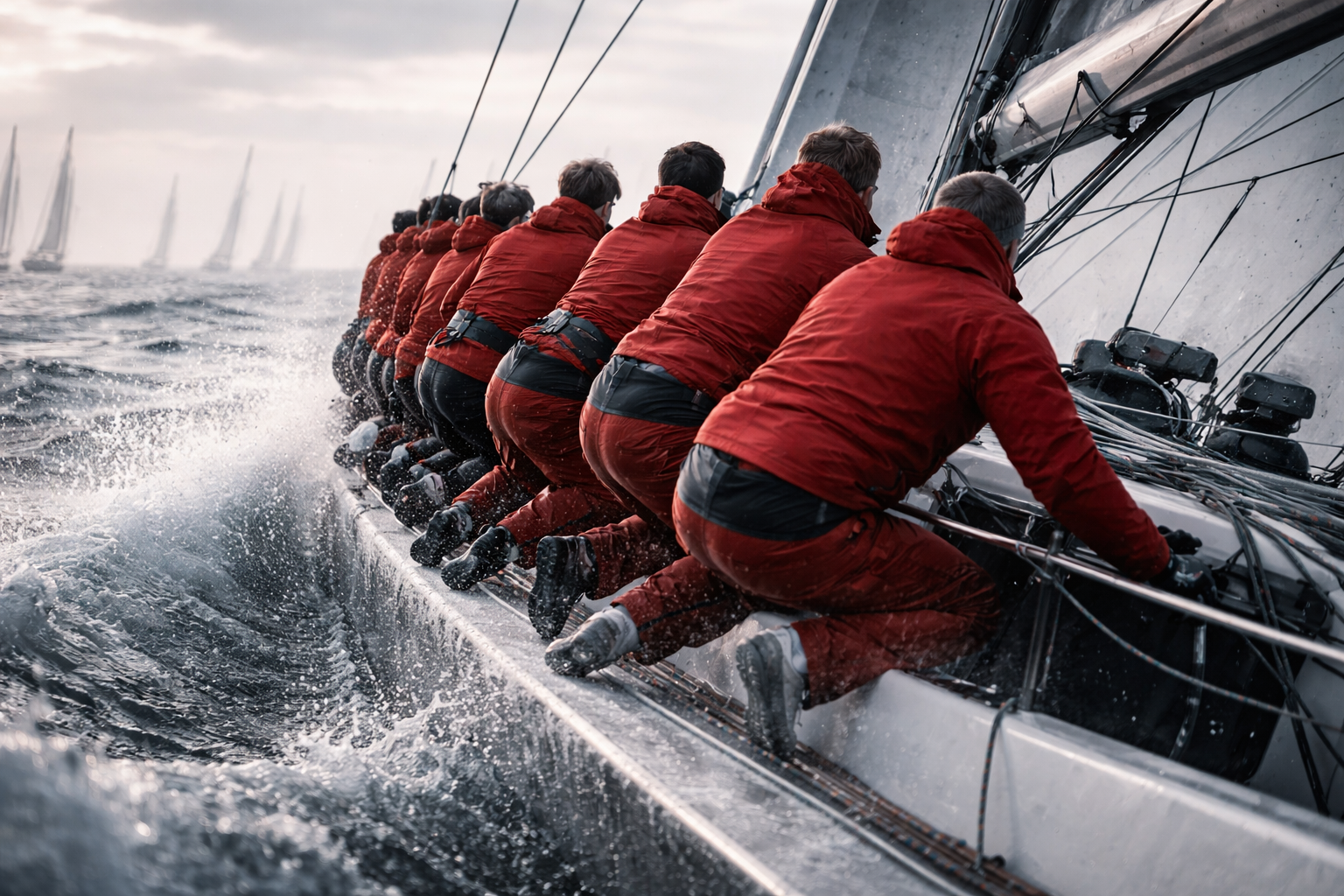 Race start - crew on the rail