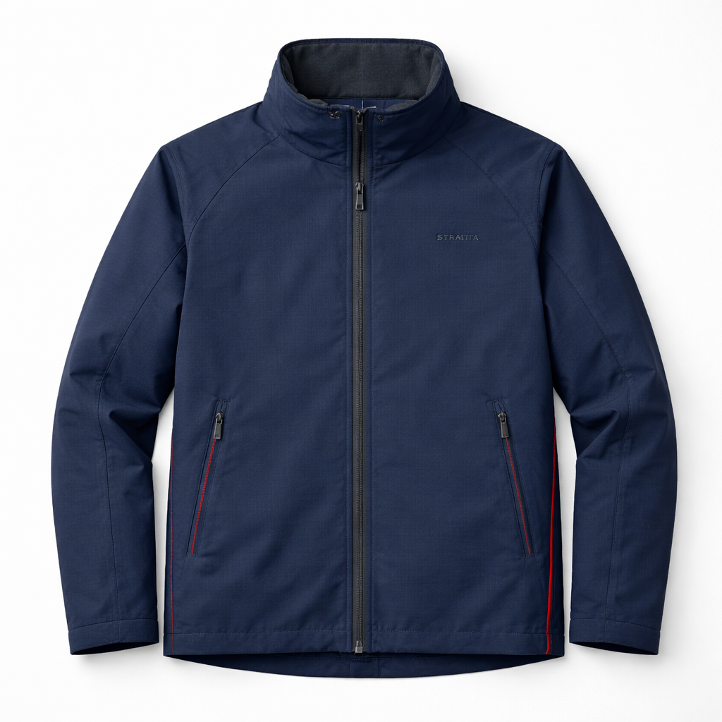 The Coastal Jacket - Atlantic Navy, zipped closed